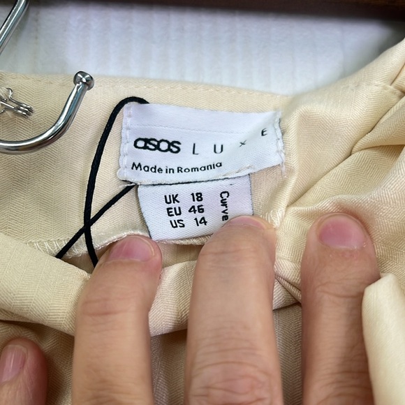 ASOS - NWT Luxe Curve Strength Detachable Belted Extreme Sleeve Dress Size 14 - Picture 8 of 12